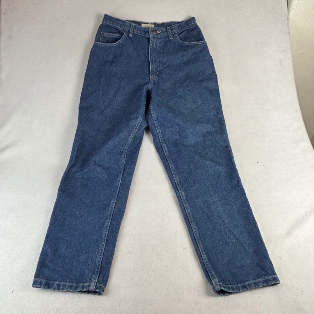 St Johns Bay Women's High‎ Rise Straight Leg Blue Jeans Size 12 100% Cotton